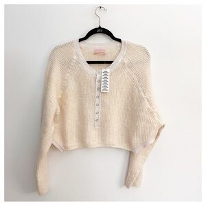 NWT‎ Urban Outfitters Owen Thermal Snap Button Henley cream size small